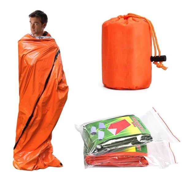 Survie en plein air Bivy sac de couchage d'urgence Camping survie couverture thermique Mylar étanche équipement d'urgence Compact coupe-vent Durable