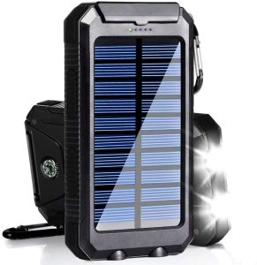 Kit d'urgence en plein air survival Charger solaire 20000mAh Banque d'énergie solaire imperméable portable avec des lampes de poche LED pour l'aventure survie