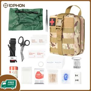 Survie Trousse de premiers soins de survie en plein air Survie militaire Ensemble complet de trousse d'urgence Sac de traumatologie Camping Randonnée Chasse Fournitures essentielles