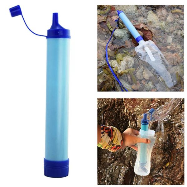 Filtre à eau Portable de survie, purificateur d'eau personnel 1500L, équipement de Camping d'urgence NIN668