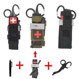 Trousse de premiers soins tactique pour chat, ciseaux à garrot médical, stockage Molle, support de traumatisme, ensemble d'outils de survie militaires, accessoires, équipement