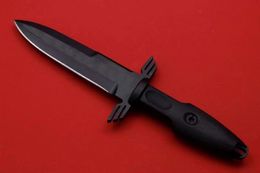 Couteau tactique de survie N690, revêtement en titane noir, lame à pointe de lance, couteaux à lame fixe d'extérieur avec Kydex