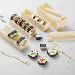 Sushi Maker Onigiri Cocina japonesa Bento Mold Tool Set Hogar Laver Rice Roll Magic Sushi Herramientas 240304