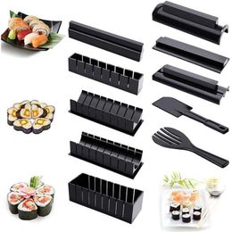 Sushi Tools 10 PcsSet Multifuncional Maker Set DIY Fazendo Home Cooking Japonês Arroz Bola Molde Cozinha 230201