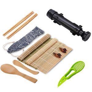 Sushi Tools 11pcs Maker Set Machine Moule Bazooka Rouleau Kit Légumes Viande Outil de Roulage DIY Cuisine Gadgets Accessoires 231026