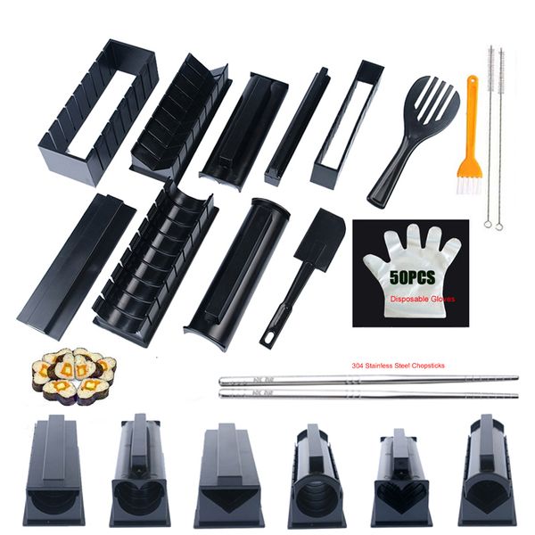 Sushi Tools 11PcsSet Maker Equipment Kit Japonais Boule de Riz Gâteau Rouleau Moule Multifonctionnel Fabrication de Moules 230922