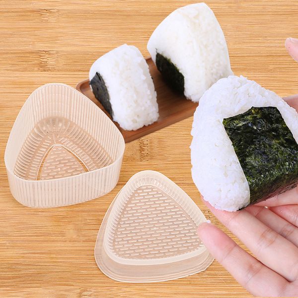 Sushi Tools 2 Unids Triangular Plastic Sushi Rice Ball Maker Mold Onigiri Mold Set Utensilios de Cocina Cosas Transparente Bento Accesorios 230422