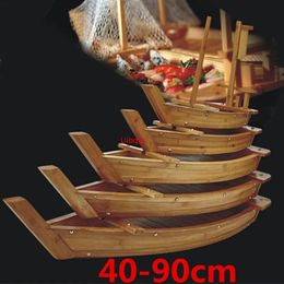 Sushi Tools Big 40cm à 90cm Cuisine japonaise Plateau de bateaux de fruits de mer Outil en bois Restaurant en bois Navire fait à la main Sashimi Assortiment de plats froids 231026