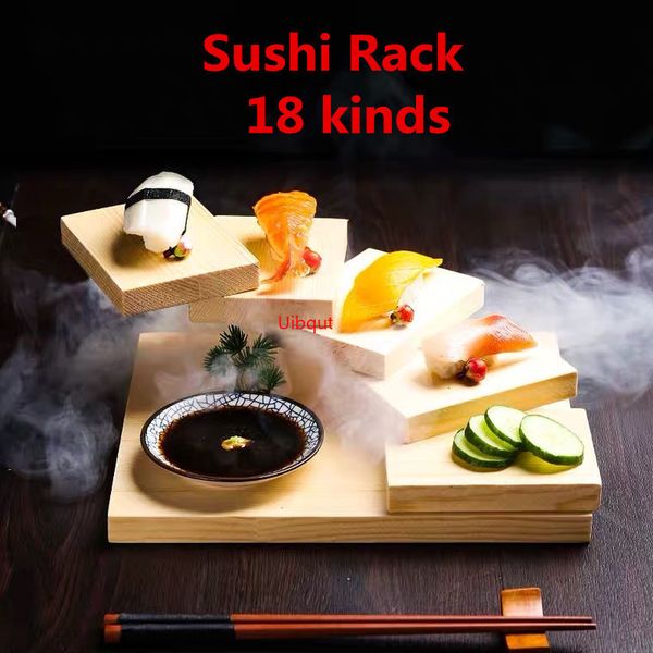 Herramientas de sushi creativo puente de sushi estante para botes refrigerios Placa giratoria Snack rackfood paso Soporte de madera Contenedor Bandeja de sashimi 230918