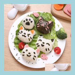 Herramientas de sushi Cute Smile Cat Sushi Rice Mold Decor Cutter Sandwich Diy Tool Japonés Ball Maker Utensilios de cocina Drop Delivery 2021 Home G Dhrxy