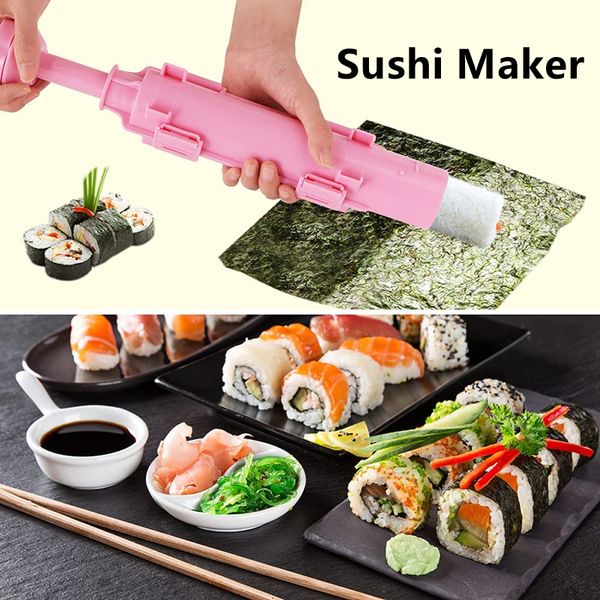 Sushi Tools est Quick DIY Sushi Maker Set Machine Moule à Riz Bazooka Roller Kit Légumes Viande Roulant Outil DIY Cuisine Outils 230327