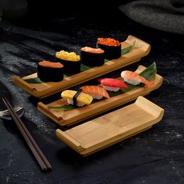 Sushi Tools Japans rechthoekig bord Japanse stijl lange sushi en windhouten snackkookplaat bamboe 230922