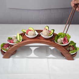 Sushi outils pot arc pont assiette sushi bateau vaisselle Dessert en bois dim sum plateau cuisine japonaise bento 230922