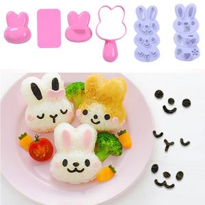 Sushi Gereedschap Rijst Ball Mold Set Cartoon Rabbit Patroon Making Kit Bento Accessoires Mold zeewier Cutter Kitchen 230201