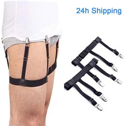 Bretelles 1 paire hommes chemise reste ceinture avec pinces de verrouillage antidérapantes garder chemise rentrée jambe cuisse jarretelles jarretelles ceinture 230717