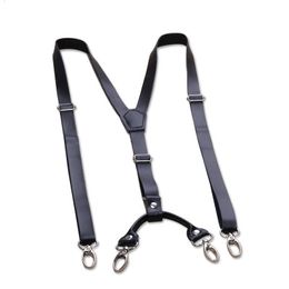 Suspenders 15 cm Real Leather Man's Suspenders Fashion Hook Borgle Braces Elastische verstelbare suspensorio Bretelles Tirantes Casual broek 221205