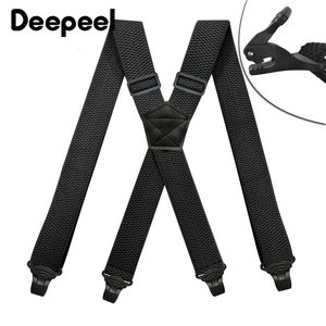 Suspenders 1Pc 3.5*120cm Men's Suspender Adult 4 Clips Mens Suspenders X Type Elastic Adjustable Strap Wide Braces Work Male Jockstrap 230907
