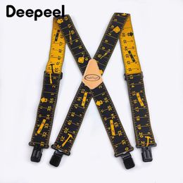 Suspenders 1 pc 5*120cm Men's Adult X-Type 4 Clips Hoge elastische Suspener Verstelbare zware beugels Toolgordel SURPERDEN MANNELIJKE JOCKSTRAP 230314