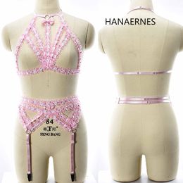 Bretelles HANAERNES rose Kawaii femmes soutien-gorge dentelle élastique Cage soutien-gorge noir Stretch creux soutien-gorge Corset ensemble femmes haut court 230921