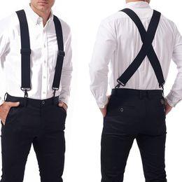 Suspenders zware schorsingen Big Tall 5 cm breed met 4 Swivel Hook Belt Loop X Back Work Braces Verstelbaar elastisch voor mannen Women Fashion 230314
