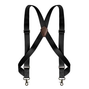 Suspenders zware trucker-bretels voor mannen werken 3,5 cm breed X-back met 2 zijclips Hooks verstelbare elastische grote grote broekbeugels 230314