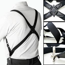 Bretels Bretels voor heren Verstelbare bretels X-vorm elastische band Zijclip Crossover Suspensorio broek voor volwassenen Kledingaccessoires 230907