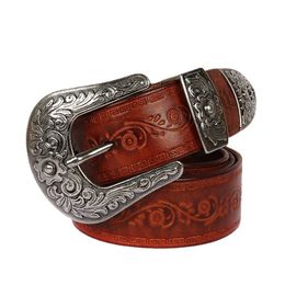 Tirantes Mongol para hombre, capa de cabeza curtida vegetal en relieve, cuero de vaca, estilo nacional neutro, cinturón tallado personalizado, tendencia