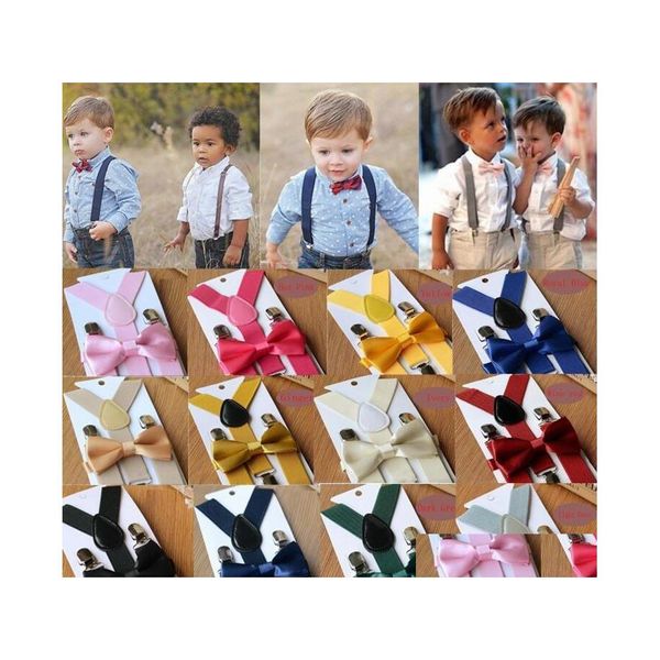 Suspenders Suspender 18 colores Niño Elástico Yback Band Niños Clipon ajustable Cinturones para niños Correas para bebés Entrega de gota Acceso de moda DHDS8