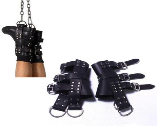 Suspensión Mano Pie Paquete Bondage Bdsm Tobillo Ajustable Puños Dults Juegos Sexuales Herramientas Sexuales de Cuero Coqueteo para Parejas Y2011186335874