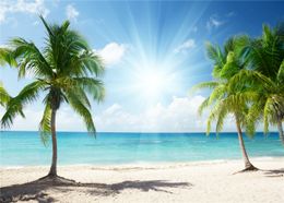 SUSU 7x5ft plage photographie décors été soleil fond arbre mer photo studio pour nouveau-né