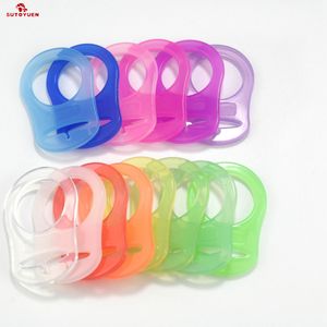 SUTOYUEN 10pcs BPA Free Baby Silicone Pacifier clips Soporte de cadena de ficción Pacificador Suceciente Anillo adaptador para Mam Nuk Nipple