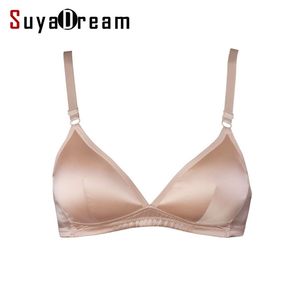 SUYADEREAM Femmes Soutien-gorge Soutien-gorge sans soudure sans soudure 100% Doublure de soie naturelle Everyday 3/4 tasse Nu Rose Noir Sous-Vêtements 210728