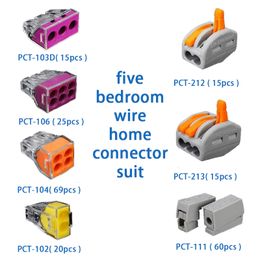 219 pièces PCT-212 222-412 connecteur d'épissage compact levier à ressort Push Fit câble réutilisable 2 fils kit d'assortiment de connecteur universel