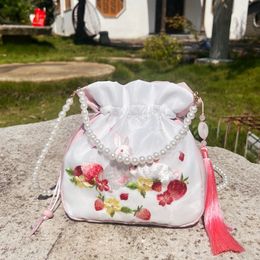 SUZHOU Borduurzak Pearl Chain Bag National Style Hanfu Cheongsam Bag Vier seizoenen Hanfu Bag Pearl Portable Crossbody