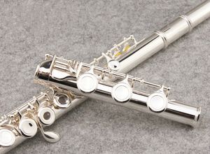 SUZUKI 17 Holes Open Flute Brand Musical instruments C Tone High Quality Cupronickel Silver Plated Flute With E key, Case