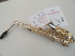 Suzuki Alto Eb Saxofoon Hoge Kwaliteit Messing Verzilverd Body Gold Lacquer Sleutel E-flat Sax Nieuwe Muziekinstrumenten Met Case Mondstuk