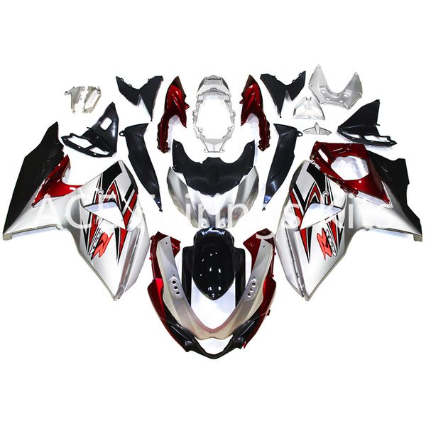 Suzuki GSXR1000 GSX-R1000 09 10 11 12 13 14 K9 ABS Iniezione Kit carenatura moto in plastica Carrozzeria Carenatura Silver Red