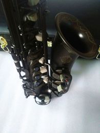 Suzuki Photo real de alta calidad saxofón e plano mate mate negro hermoso botones chapados en instrumentos musicales profesionales saxo