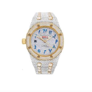 SVBO A1HM digne Blu Nouveau mouvement à quartz japonais personnalisé bleu numéro arabe cadran diamant montre-bracelet de luxe pour hommes femmes bijoux 15DWKF7ME