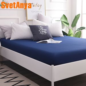 Svetanya 100 draps-housses en coton uni draps de couleur unie housse de matelas élastique étui de protection simple double queen Y200417