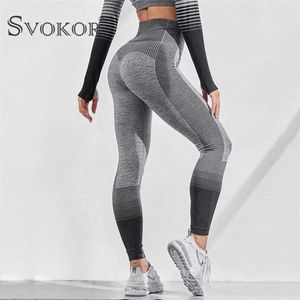 Svokor Fitness Naadloze Legging Hoge Taille Push Up Print Enkle-length Perfect Fit Bubble Butt 211221