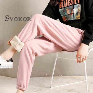 Svokor winter warme broek pluche fleece verdikte casual broek vrouwen mujer plus size koudbestendige solide sport leggings 211124