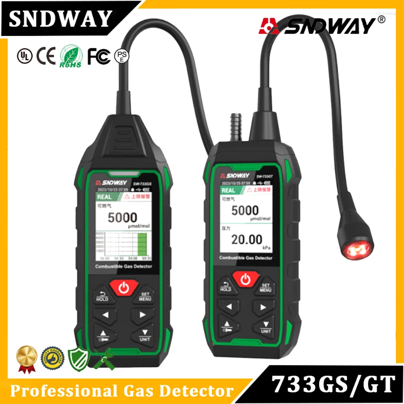 SW-733GS/GT Combustible Gas Leack Detector Alarm Natural Liquefied Petroleum Methane Isobutane 10000 PPM Umol Mol