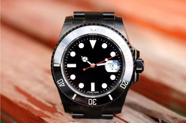 SW Factory Men's Watch de 40 mm de tamaño con 3135 Movimiento DLC Diamante Diamante Caja hecha a mano Sapphire Cristal Mirror de vidrio impermeable