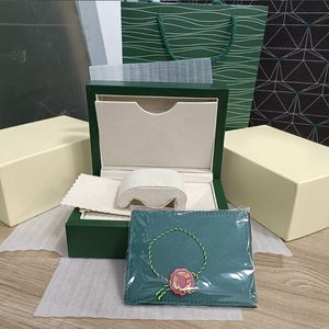 SW Rolex Luxury watch Mens Watch Box Cases Original Inner Outer Womans Montres Boxes Hommes Montre-bracelet Green Boxs livret carte 116610 sous-marin Accessoires