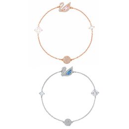 Swa Style Swan Snap magnétique pour femmes Bracelet Animal Elements Crystal Pink Blue Diamond