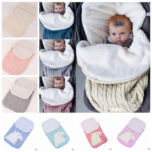 Pucken Baby Schlafsäcke INS Winter Babys Decke Einhorn Infant Pucken Weiche Neugeborenen Kinderwagen Warenkorb Swaddle Baumwolle Warme Schlaf Sack YL5