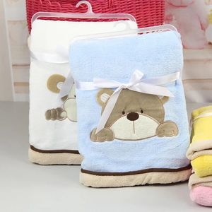 Inbakeren geboren Baby Meisjes Jongens Cartoon Beer Beddengoed Set Fleece Quilt Inbakeren Wrap voor Baby's Babi Accessoires 240106