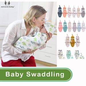 Smoullon enveloppe de swaddle nouveau-né + chapeau 3pack coton bébé réception de literie de couverture dessin animé sac de couchage bébé mignon pendant 06 mois