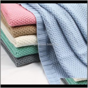 Swaddling Nursery Baby, Kids Maternityborn Swaddle Wrap Baby Deken Gebreide Super Zachte Peuter Zuigeling Beddengoed Quilt voor Bed Sofa Mand S